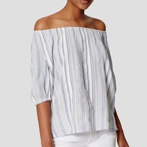 Loft Off the Shoulder Striped Blouse